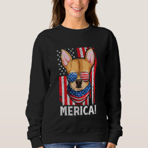 Moletom Chihuahua Usa Roupa de Cachorro Patriótico, Bandei