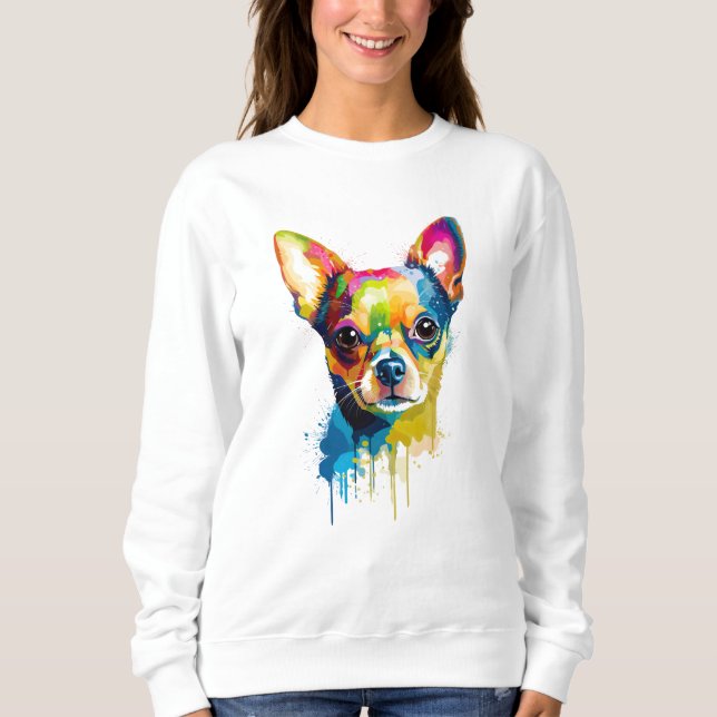 Moletom Chihuahua Vibrante e Colorida (Frente)