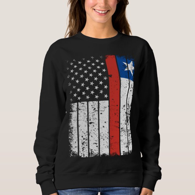 Moletom Chilean American Flag T-Shirt Pride Chile USA (Frente)