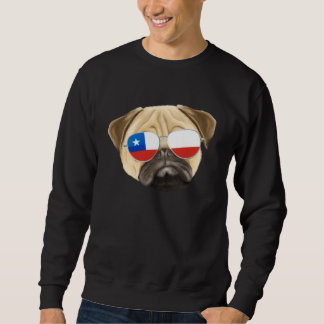 Moletom Chilean Flag Pug Dog Chile Pocket