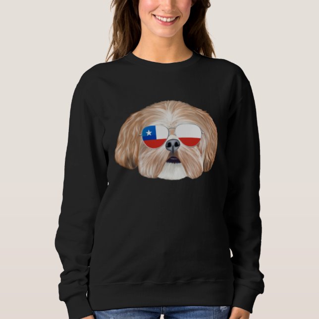 Moletom Chilean Flag Shih Tzu Dog Chile Pocket (Frente)
