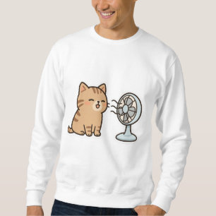 Moletom Chill Cat by the Fan - Cute Summer Sticker"