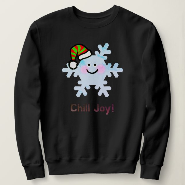 Moletom Chill Joy! - Cute Christmas Snowflake Smile (Frente do Design)