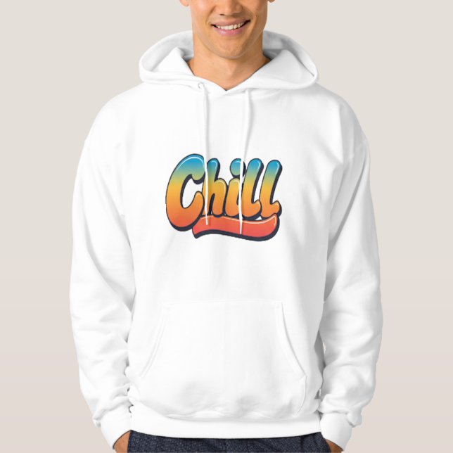 Moletom Chill Vibes, Hoodie Estético Multicolorido (Frente)
