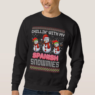Moletom Chillin Com Meu Espanhol Snowmies Ugly Sweater Chr
