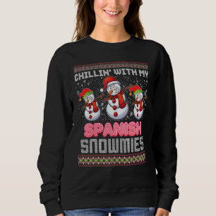 Moletom Chillin Com Meu Espanhol Snowmies Ugly Sweater Chr