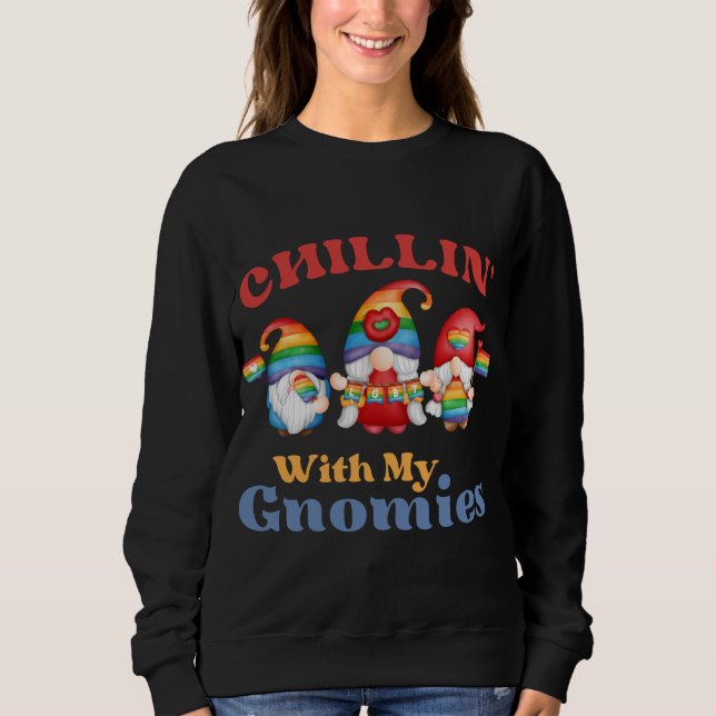 Moletom Chillin com meu genoma LGBTQ+ orgulho arco-íris (Frente)