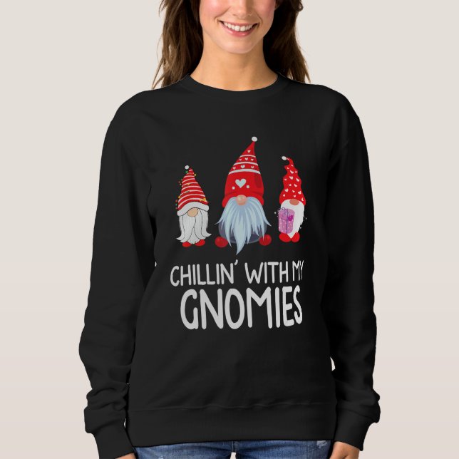 Moletom Chillin' Com Meus Gnomies Engraçado Gnomo Paj De N (Frente)