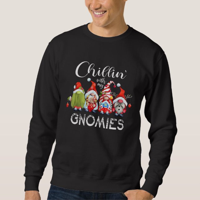 Moletom Chillin Com Meus Gnomies Engraçado Grap De Natal (Frente)