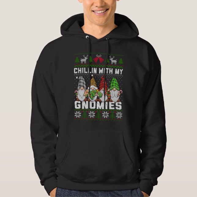 Moletom Chillin Com Meus Gnomos Gnomos De Natal Feio (Frente)