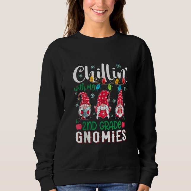 Moletom Chillin Com Meus segundos De Grau Grau Feliz Natal (Frente)