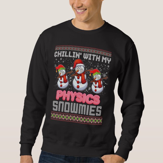 Moletom Chillin Com Minha Física Snowmies Ugly Sweater Chr (Frente)