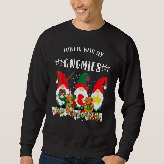 Moletom Chillin With My Gnomies Christmas Xmas Pajamas Gno (Frente)