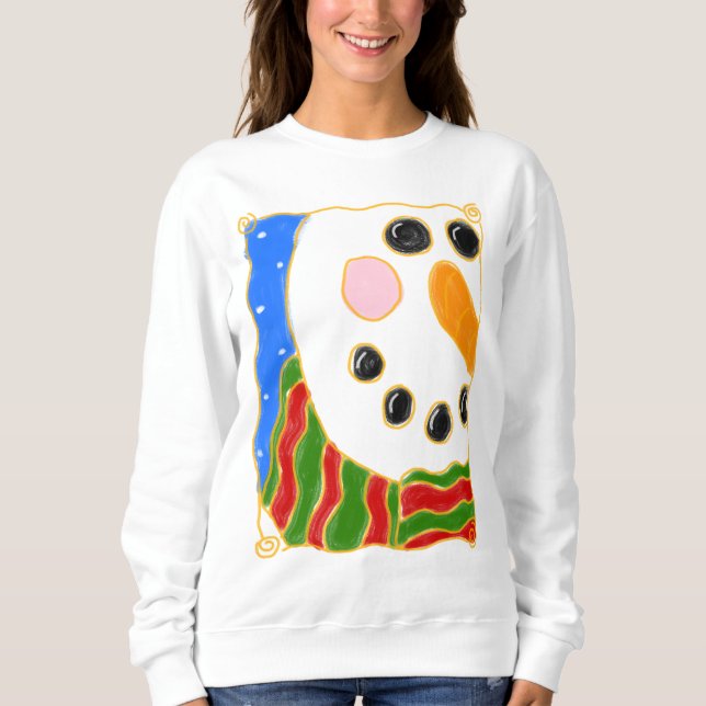 Moletom Chilly Snowman Abstrato de natal Art para Vestir (Frente)