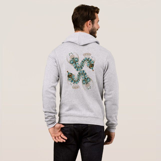 Moletom Chimera - Cavalo-marinho-Peacock Unisex Zip Hoodie (Parte Traseira Completa)