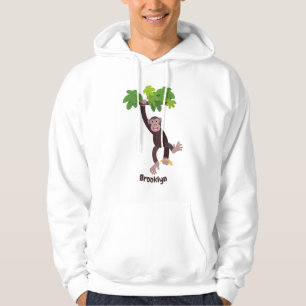 Moletom Chimpanzé bonito na selva pendurada em desenho an