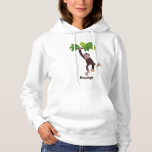 Moletom Chimpanzé bonito na selva pendurada em desenho ani