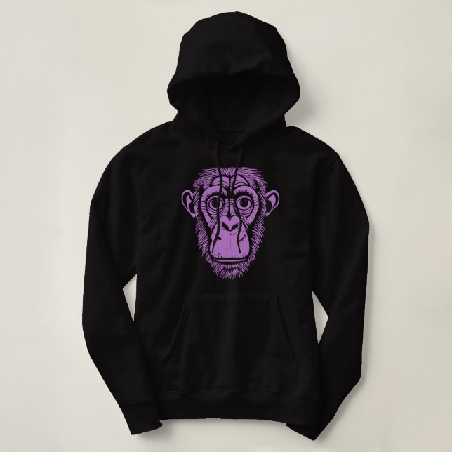 Moletom Chimpanzé Roxo Não Chimpanzé Macaco (Frente do Design)