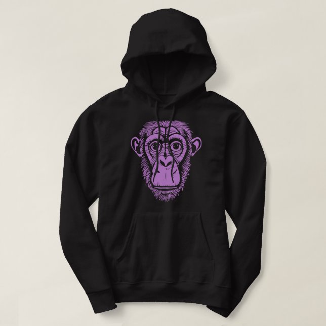 Moletom Chimpanzé Roxo Não Chimpanzé Macaco (Frente do Design)