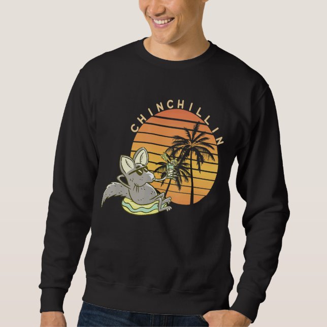 Moletom Chinchilla Chillin Sunset Retro Vintage Relax Chin (Frente)