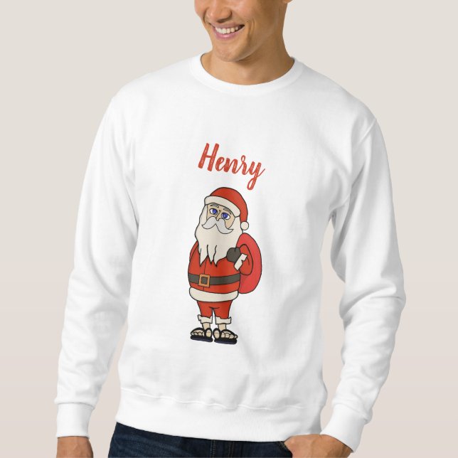 Moletom Chinelos de Natal do Papai Noel Personalizado (Frente)