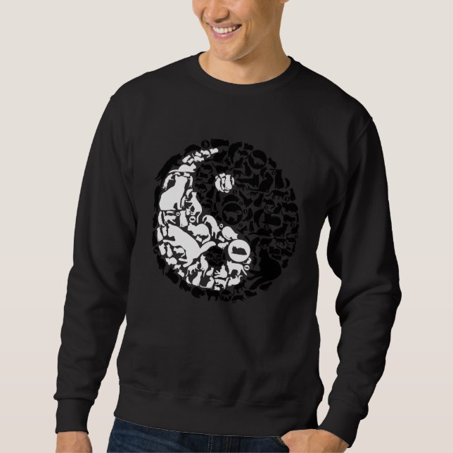 Moletom Chinese Cats Yin Yang Symbol Cat (Frente)