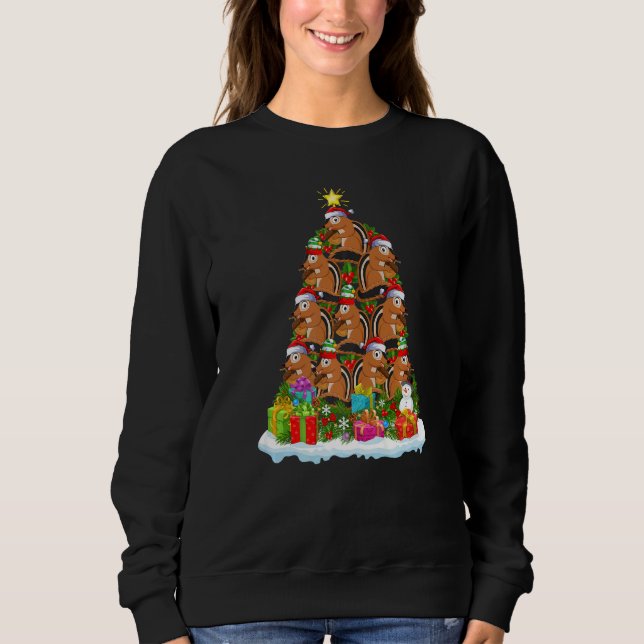 Moletom Chipmunk  Xmas Holiday  Chipmunk Christmas Tree (Frente)