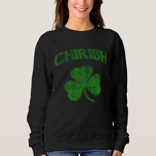 Moletom Chirish Irish Shamrock Chicago Irish St Patricks D (Frente)