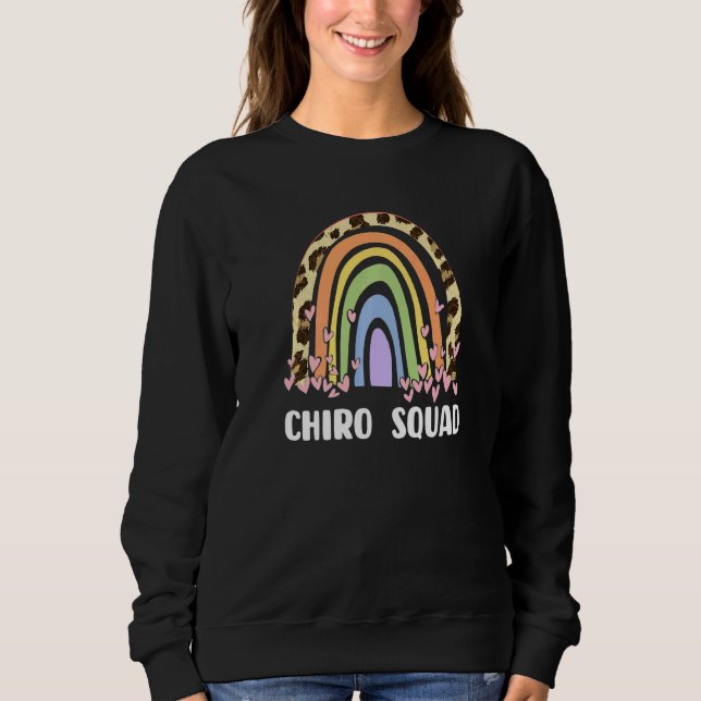 Moletom Chiropractic - Chiro Squad Leopard Rainbow Premium (Frente)