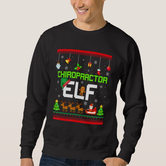 Moletom Chiropractor Elf Funny Chiro Chiropractic Ugly Xma (Frente)