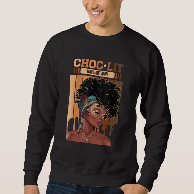 Moletom Choc Lit 100 Melanin Dripping Afro Women (Frente)