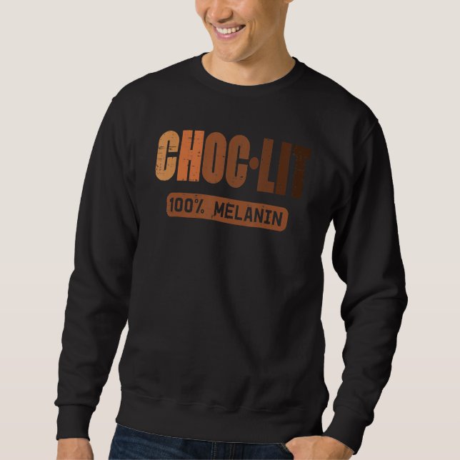 Moletom Choc Lit Melanina Orgulho Negro História BHM Afric (Frente)