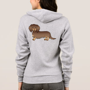 Moletom Chocolate e Tan Long Hair Dachshund