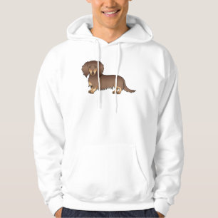 Moletom Chocolate e Tan Long Hair Dachshund