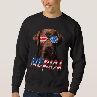 Moletom Chocolate Labrador American Flag Lab 4º Do