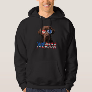 Moletom Chocolate Labrador American Flag Lab 4th Of J