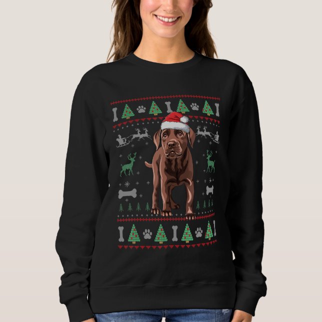 Moletom Chocolate Labrador Molho De Natal Feio (Frente)