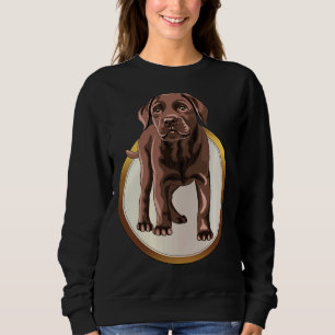 Moletom Chocolate Labrador Retriever Sobre Uma Medalha Dou
