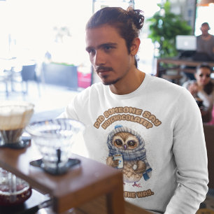 Moletom Chocolate Quente de Bebendo Chibi Owl