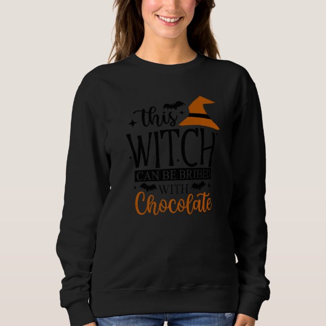 Moletom Chocolate Witch Chocoholic Ladies Halloween (Frente)