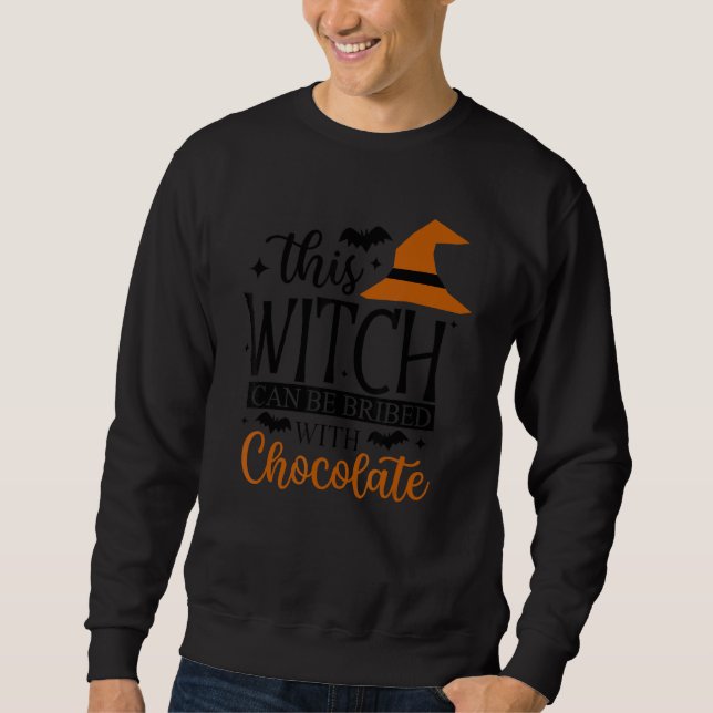 Moletom Chocolate  Witch Chocoholic Ladies Halloween (Frente)