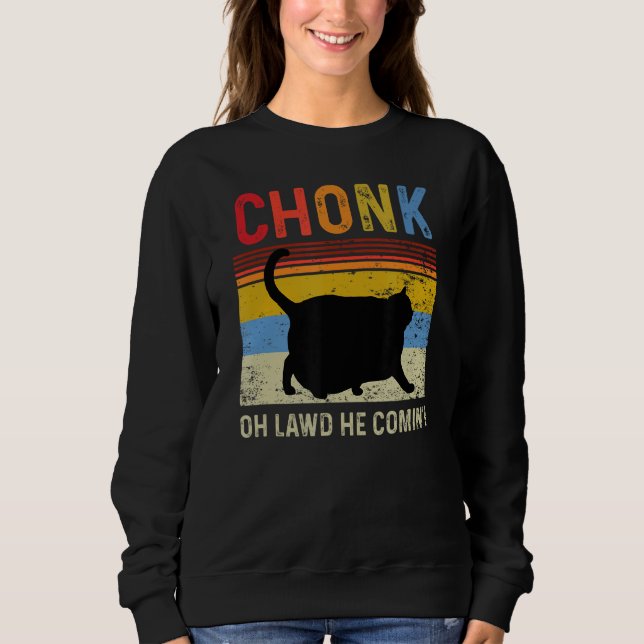 Moletom Chonk Cat Scale Memória Engraçada Estilo de Retrô  (Frente)