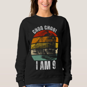Moletom Choo Choo Eu tenho 9 anos de idade Comboios Locomo
