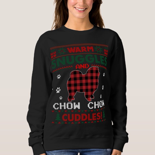 Moletom Chow Chow Dog Christmas Pajama Ugly Christmas Swea (Frente)