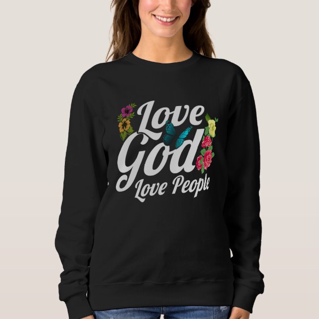 Moletom Christian Bible Verse Love God Flower Butterfly (Frente)