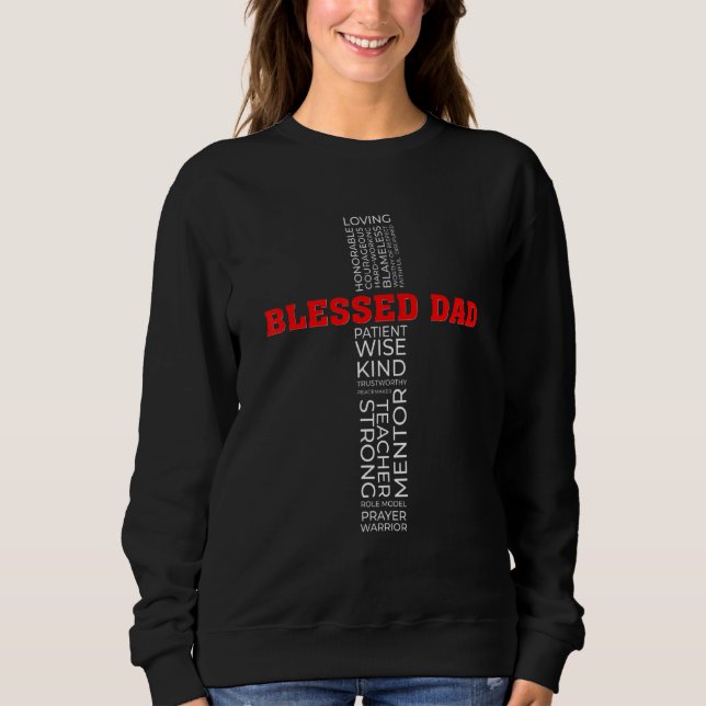 Moletom Christian Blessed Dad Cross Fathers Day (Frente)