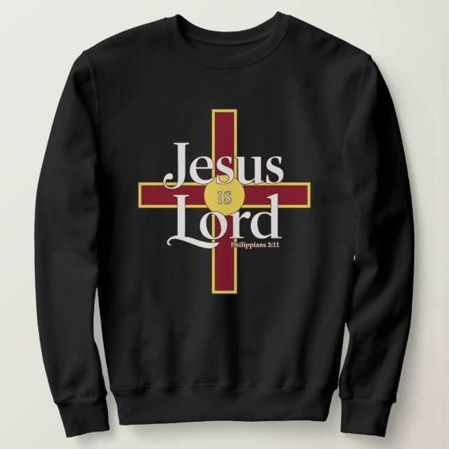 Moletom Christian Cross Tee, Jesus Is Lord Scripture (Frente do Design)