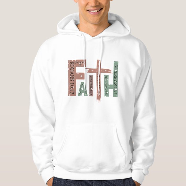 Moletom Christian Faith cita Hoodies para Homens (Frente)