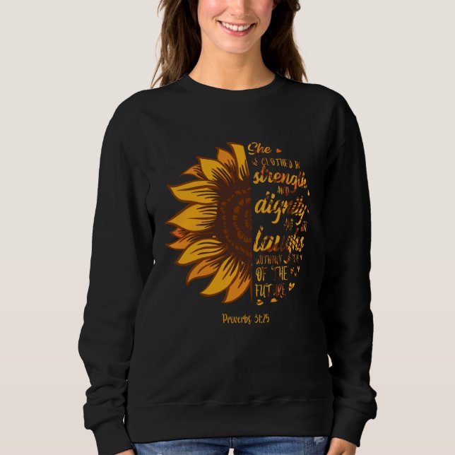 Moletom Christian Faith Love Sunflower Scripture Religious (Frente)