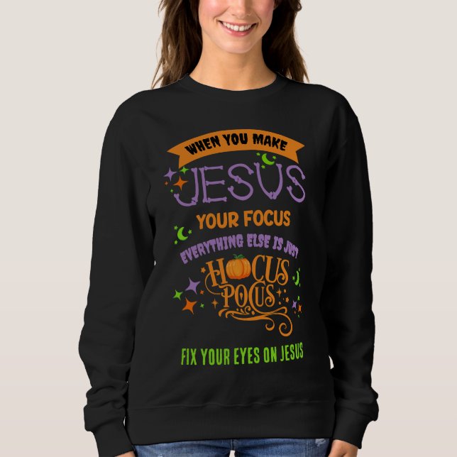 Moletom Christian FOCUS EM JESUS Hocus Pocus HALLOWEEN (Frente)